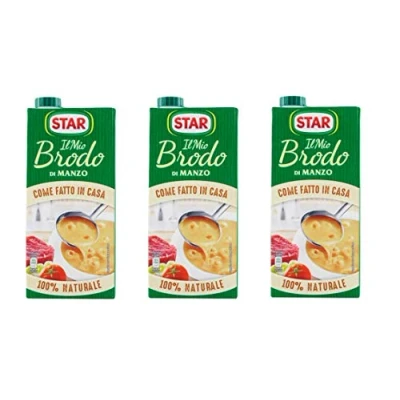 Abbildung von 3x Star brodo Manzo Brühe Flüssigkeit Rindfleisch an Geschmack Fertiggerichte 1Lt