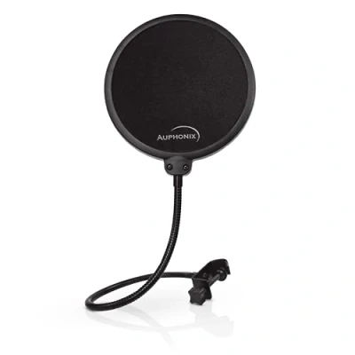 Abbildung von Auphonix Pop Filter für Mikrofon 15,2 cm (6 Zoll), zweilagiger Mikrofonbildschirm, kompatibel mit Blue Yeti, Snowball und Nano Podcasts Streaming MPF 1