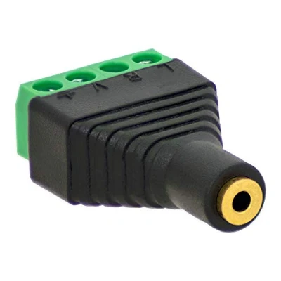 Abbildung von 1x Klinken Buchse 2,5mm Adapter &gt; Terminal Block 4 Pin Schraub Klemmen Vergoldet