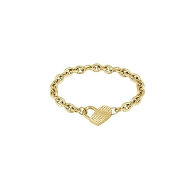 Abbildung von BOSS LYG IP Chain Bracelet WITH Stamped Monogram Heart Armband goldcoloured, Damen, Größe: One Size, Gold coloured