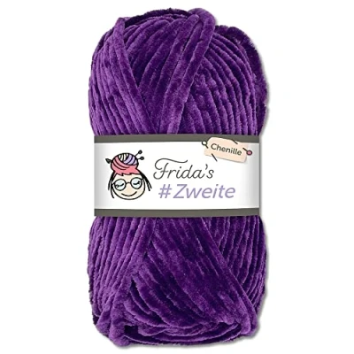 Abbildung von Frida&#039;s #Zweite Wolle 100g Chenille Amigurumi Stricken &amp; Häkeln weich (28 Lila)