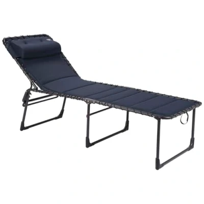 Abbildung von Crespo Sonnenliege Liegestuhl AL364 XL Air Deluxe Camping Garten Liege Alu 140kg blau
