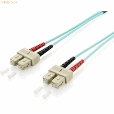 Abbildung von Equip LWL Patchkabel Glasfaserkabel SC &gt;SC 50/125mμ 0.50m Multimode Duplex Türkis Polybeutel
