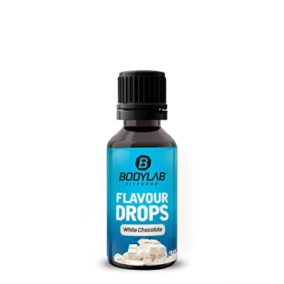 Abbildung von Bodylab24 Flavour Drops 30ml Weiße Schokolade, Kalorienfreie, Zuckerfreie &amp; Fettfreie Aroma Tropfen, Flavdrops zum Süßen von Lebensmitteln, Kaffee Sirup, Geschmackstropfen ohne Künstliche Farbstoffe