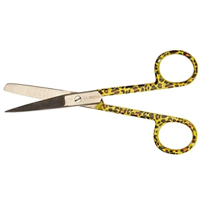 Abbildung von Gima Gerade Schere für Krankenpfleger, spitze/stumpfe, aus rostfreiem Stahl, Spuren Fantasie, seidenglänzend und pulverbeschichtet, Länge 14 cm, zum professionellen Gebrauch