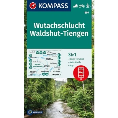 Abbildung von KOMPASS Wanderkarte 899 Wutachschlucht, Waldshut Tiengen 1:25.000: 3in1 mit Aktiv Guide inklusive Karte zur offline Verwendung in der App. Fahrradfahren. Langlaufen.