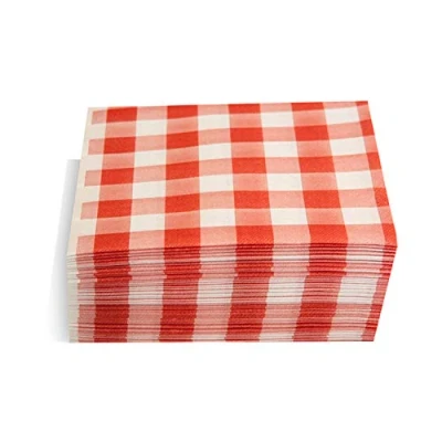 Abbildung von Hängelampe ser41017705 Deluxe Bin Elegant, Serviette 40 x 40, AIRLAID, 1/4 Falz, 50 Servietten, Vichy rot