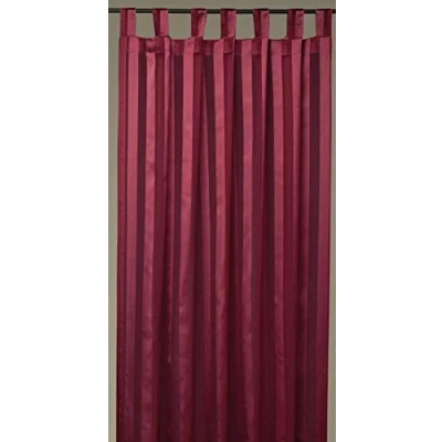Abbildung von Dekoschal Gardine Vorhang Streifen halbtransparent Auswahl: Schlaufenschal 140x 245cm rot Bordeaux
