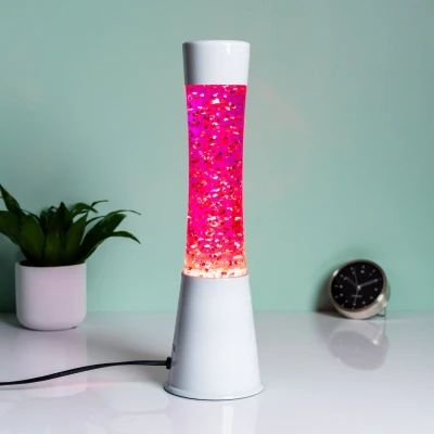 Abbildung von Weiße Lavalampe mit Glitzerherzen
