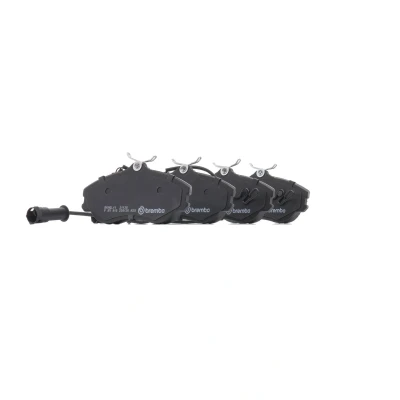 Abbildung von BREMBO P 85 018 Bremsbelagsatz inkl. Verschleißwarnkontakt mit Bremssattelschrauben ohne Zubehör AUDI: 80 B4 Limousine, 100 C3 Cabriolet