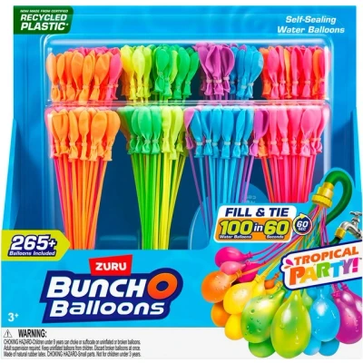 Abbildung von Bunch O Balloons Badespielzeug Balloons, 8er Pack 265+ Wasserballons Tropical Party, aus recyceltem Material