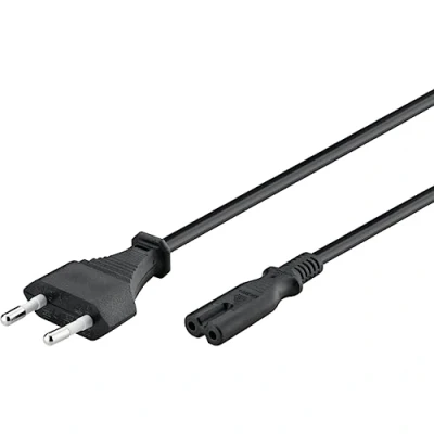 Abbildung von Goobay Euro Netzkabel Eurostecker  IEC60320 C7 Doppelbuchse schwarz Länge: Netzkabel, (50 cm)