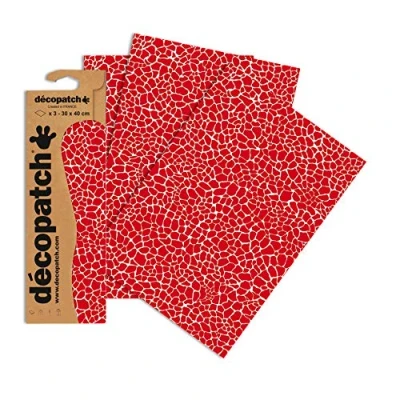 Abbildung von Décopatch Decopatch Papier No. 546 (rot Giraffe, 395 x 298 mm) 3er Pack