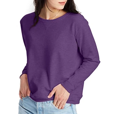 Abbildung von Hanes Damen EcoSmart Crewneck Sweatshirt, Violet Splendor Heather, Small