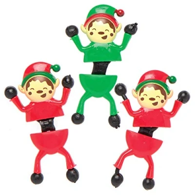 Abbildung von Baker Ross AX322 Weihnachtselfen Wandkletterer, weihnachtliches Spielzeug für Kinder, ideal als Partygeschenke, Beute oder Gewinntüten und Strumpffüller, 6 Stück