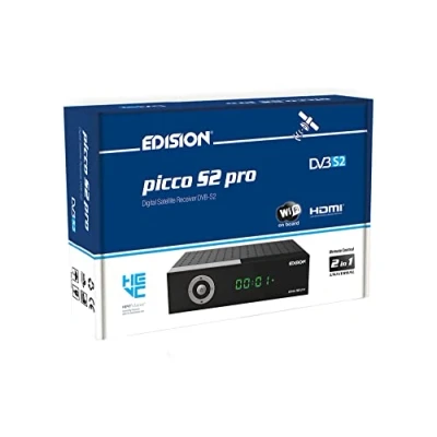 Abbildung von EDISION PICCO S2 pro Full HD Satelliten Receiver FTA, Kartenleser, 2in1 Fernbedienung, WiFi, Unicable tauglich (DVB S2, HDTV, HDMI, S/PDIF, IR, USB Mediaplayer, Vorinstallierte deustche Programmliste)