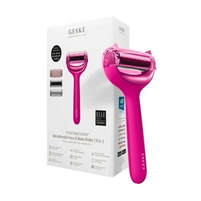 Abbildung von Geske SMARTAPPGUIDED Microneedle FACE BODY Roller 9 IN 1 Gesichtspflege Zubehör, Größe: One Size, Magenta