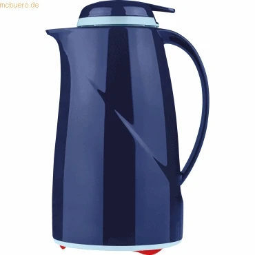 Abbildung von Helios 2934 008 Wave Push Kunststoff Isolierkanne, 1 Liter, dunkelblau