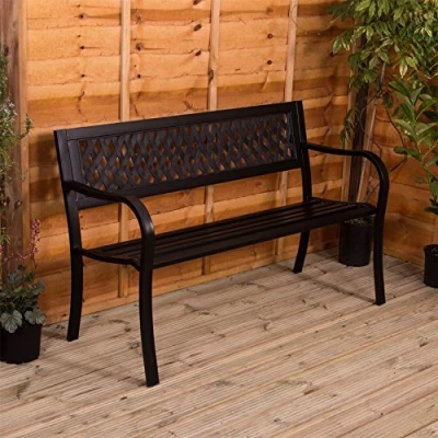 Abbildung von Home Discount Gartenpavillon, Stahl, Plastik, Schwarz, 3 Sitzer 333766