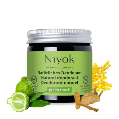 Abbildung von Niyok® 2 in 1 anti transpirante Deocreme &quot;Green Touch&quot; (40ml) Natürliches Deo ohne Aluminium 24h Schutz vor Geruch &amp; Schweiß Deodorant Creme Unisex Feste vegan