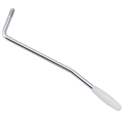 Abbildung von Musiclily Pro 6mm Stahl Gewinde Tremolo Arm Whammy Bar Tremolohebel für Squier Strat Style E Gitarre, Chrome mit Weißer Kappe