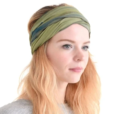 Abbildung von CHARM Herren Stirnband Elastisch Headband Japanisch Bandana Tye Dye Sport Marble Khaki