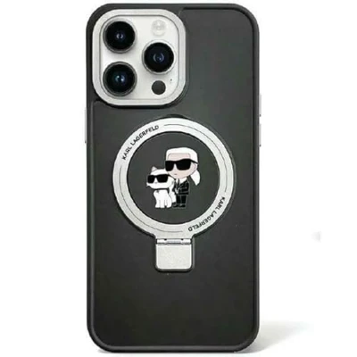 Abbildung von Karl Lagerfeld KLHMP15MHMRSKCK Hülle für iPhone 15 Plus 6.7&quot; Schwarz hardcase Ring Stand Karl&amp;Choupettte