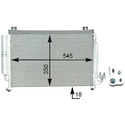 Abbildung von MAHLE ORIGINAL AC 427 000P Klimakondensator mit Trockner 545mm
