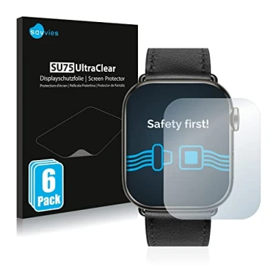 Abbildung von Savvies 6 Stück Schutzfolie für Apple Watch Hermès (41 mm) Displayschutz Folie Ultra Transparent