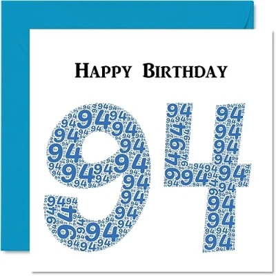 Abbildung von lustige Geburtstagskarte zum 94. Geburtstag für Männer Shapecloud Happy Birthday Karte Großvater, Oma, Vater, Mutter, 145 mm x Grußkarten,