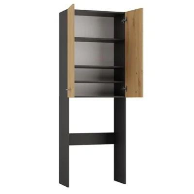 Abbildung von BDW Waschmaschinenschrank 180x64x30 cm, Badezimmer Hochschrank, Badezimmerschrank Hoch, Möbel, Bad Schrank Badezimmerschrank, Badregal, Waschmaschine, (Model 2, Anthrazit/Artisan Eiche)