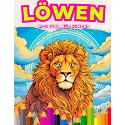 Abbildung von Löwen: Malbuch für Kinder: Entdecke die Savanne durch Kunst, eine kreative Reise mit erstaunlichen Löwen Kinder von 3 bis 12 Jahren