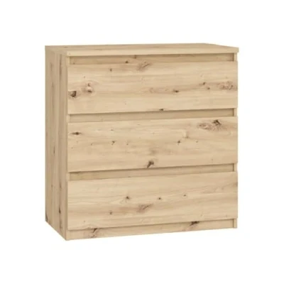Abbildung von FORTE Möbel Chelsea Moderne Kommode 80 mit 3 Schubladen, Artisan Eiche Dekor, 77,2 cm breit x 79,9 hoch 42,2 tief