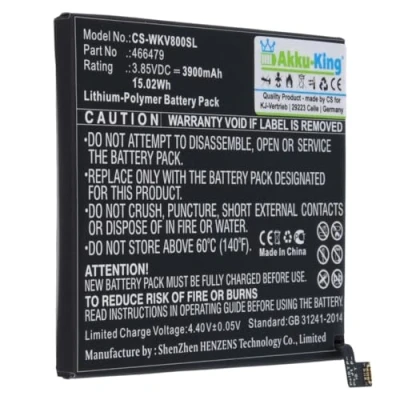 Abbildung von Akku kompatibel mit Wiko 466479 Li Polymer 3900mAh für View 3 Lite, W V800, Sugar C13