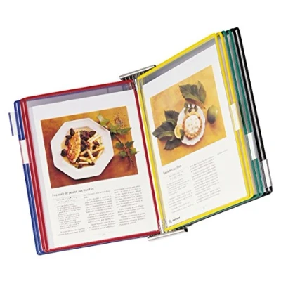 Abbildung von Tarifold Wanddisplay aus Edelstahl, A4, mit 10 Taschen, verschiedene Farben