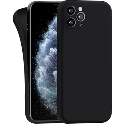 Abbildung von MyGadget Hülle Kompatibel mit iPhone 11 Pro Max robuste Silikon Schutzhülle TPU Case Slim Silikonhülle Back Cover Kratzfest Handyhülle Schwarz