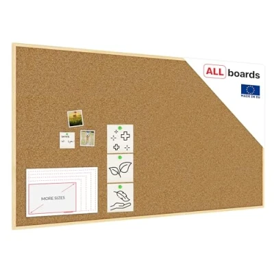 Abbildung von ALLboards Pinnwand mit Holz Rahmen 180x100cm Korktafel Korkwand Kork