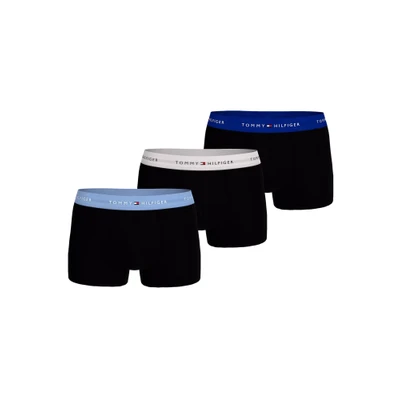 Abbildung von Tommy Hilfiger Herren 3er Pack Boxershorts Trunks mit Logobund, Mehrfarbig (Vsl Blu/Lght CST/WDG Blu), L