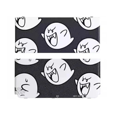 Abbildung von Limited for New3DS Extra Faceplate Shell Replacement Black/White Ghost, New 3DS Small Handheld Game Console, DIY Boo Edition Top &amp; Bottom Back Cover Plates Outer Coverplate 2 PCS