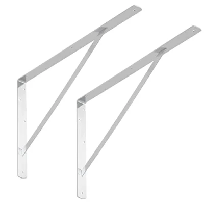 Abbildung von SOTECH 6er Set Regalkonsolen (600 x 375 40 mm, verzinkt, pulverbeschichtet), Garderobenkonsolen mit Querstrebe zur Stabilisierung