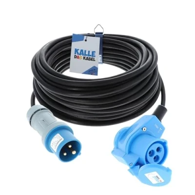 Abbildung von CEE Verlängerungskabel mit Winkelkupplung H07RN F 3G 1,5 mm² 10 m von KALLE DAS KABEL
