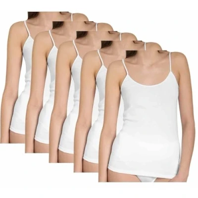 Abbildung von HAASIS Bodywear Damen Spaghetti Top aus Feinripp, GOTS Zertifiziert; 5er Pack, 100% Baumwolle KBA, Größe:42, Farbe:weiß