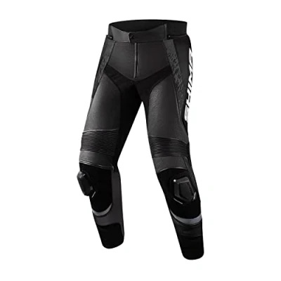Abbildung von SHIMA STR 2.0 Motorradhose Herren mit Protektoren Leder Knieprotektoren Motorradkombi Motorrad Hosen Lederkombi Motorradjacke Sport Lederhosen (Hose, Schwarz, 60)