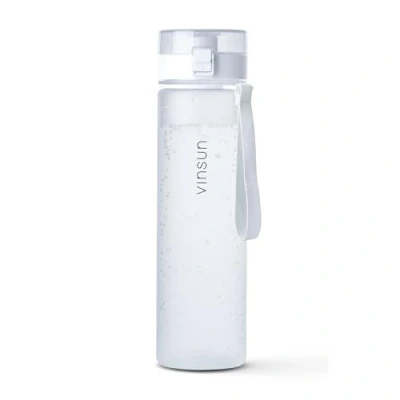 Abbildung von Vinsun Trinkflasche 1L, Kohlensäure geeignet, auslaufsicher Weiß, BPA frei, Geruchs und Geschmacksneutral, Kohlensäure,