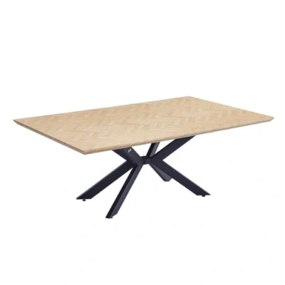 Abbildung von HOME DELUXE Esstisch Eckig AVENCIA inkl. Sternfuß 200 x 120 cm Fishbone Oak