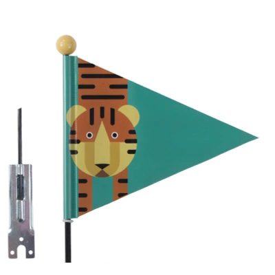 Abbildung von Sicherheitsfahne PexKids Tiger Grün Mit Tigeraufdruck