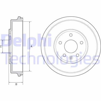Abbildung von DELPHI BF556 Bremstrommel ohne ABS Sensorring, Radlager, Lager 274