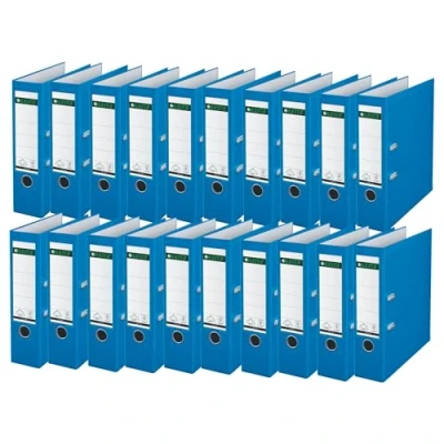 Abbildung von Leitz Qualitäts Ordner 180 Plastik, 20er Pack, A4, Hellblau, 8,2 cm Rückenbreite, PP laminierter Einband, 10105030