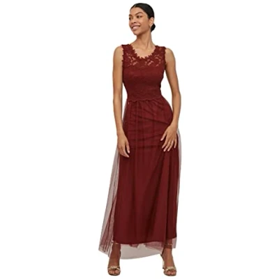 Abbildung von VILA Vilynnea MAXI Dress Ballkleid, Damen, Größe: 36, Fired brick