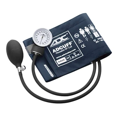 Abbildung von ADC Aneroides Blutdruckmessgerät Prosphyg 760 Pocket mit Adcuff Blutdruckmanschette aus Nylon, Erwachsene, marineblau